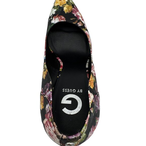 Guess Floral Stiletto Heel Pumps Size 10 M Black garden BOHO UK7 fairy y2k - Picture 12 of 15